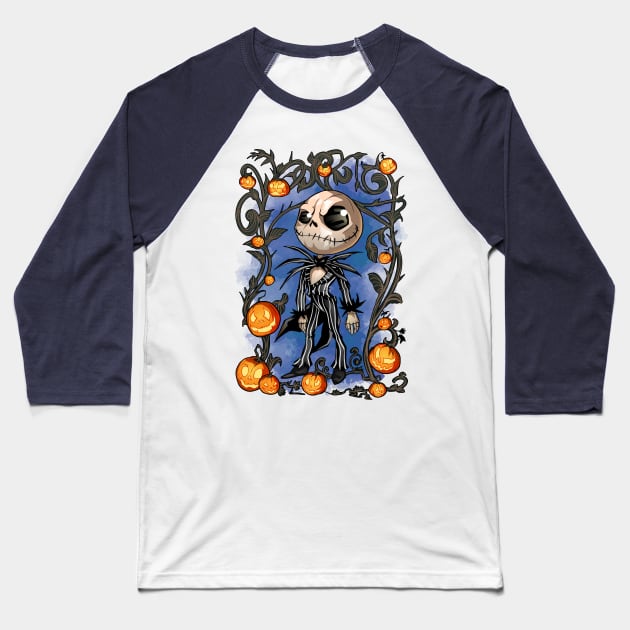 Jack Skellington Baseball T-Shirt by Raul_Picardo